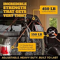 Vista 4 de LOOPROPE Cuerda elástica con sistema de amarre de ganchos Correa de carga ajustable Sin nudos Camión, RV, ATV, camping, accesorio al aire