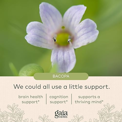 Miniatura 5 de Gaia Herbs Bacopa - Suplemento de hierbas de apoyo cerebral y cognitivo - Hecho con Bacopa Bacopa Monnieri para ayudar a apoyar una mente próspera
