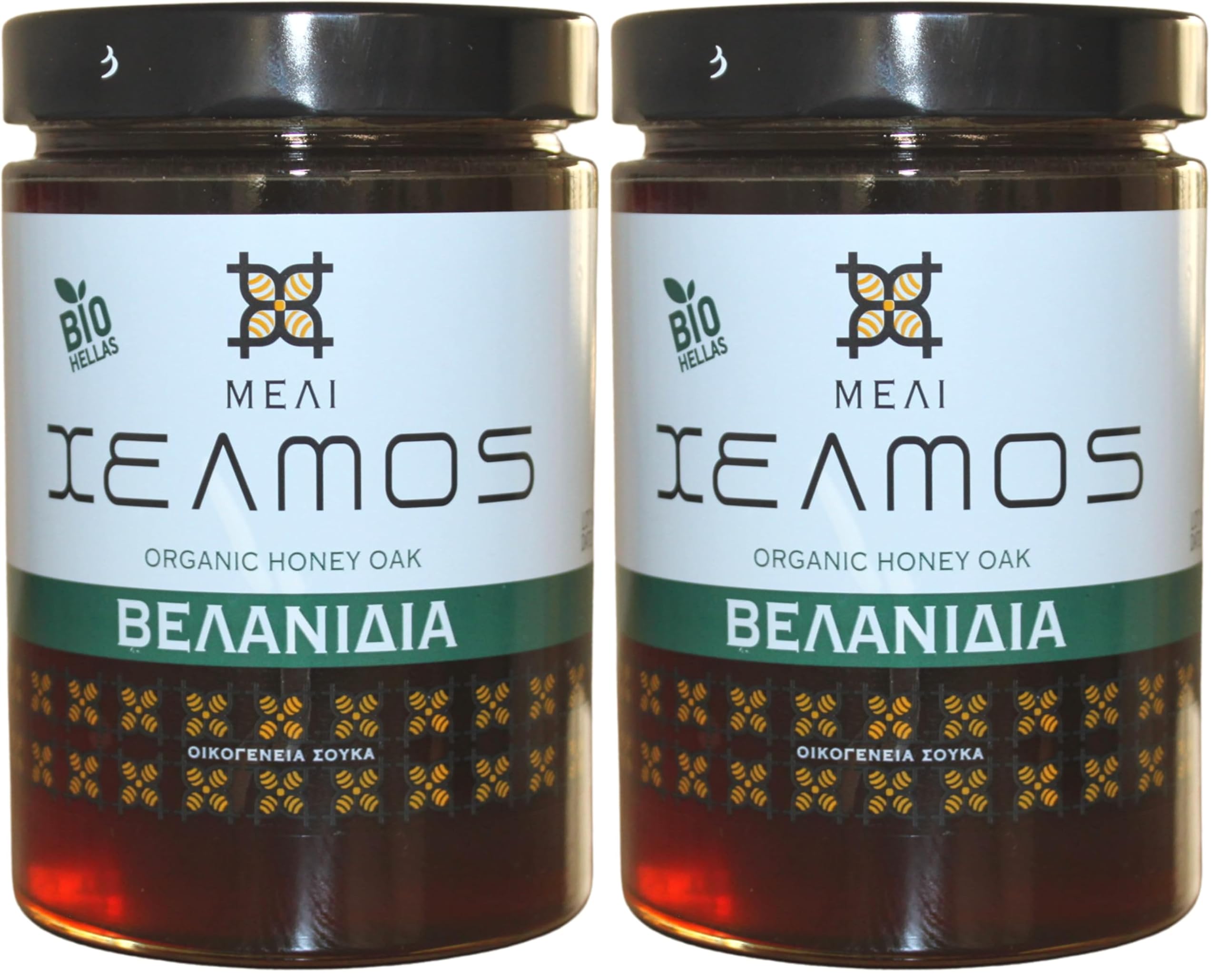 Helmos Bio Miel de Roble Griega 800 g (Paquete de 2)