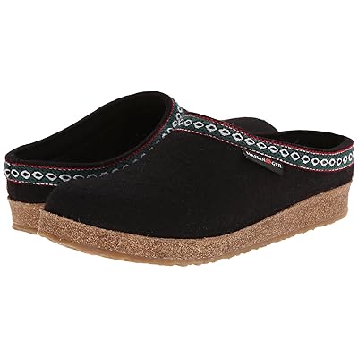Haflinger GZ Classic Grizzly Clog Shoes Black