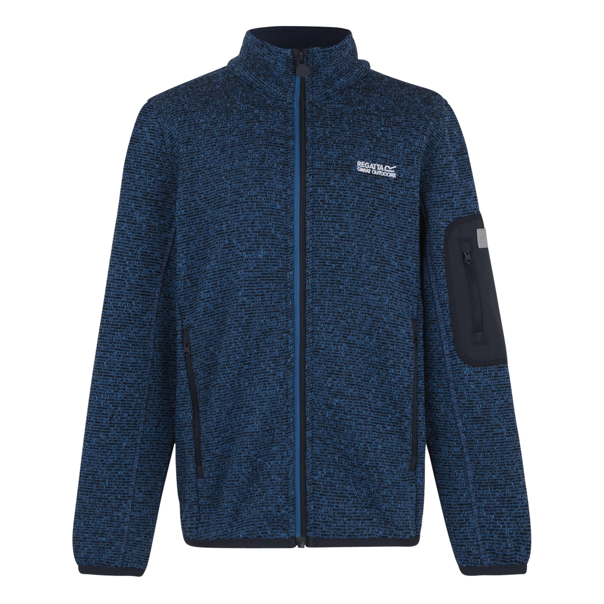 Regatta Kids Newhill Full Zip Marl Fleece Reflective Stretch Winter Layer Jacket Top