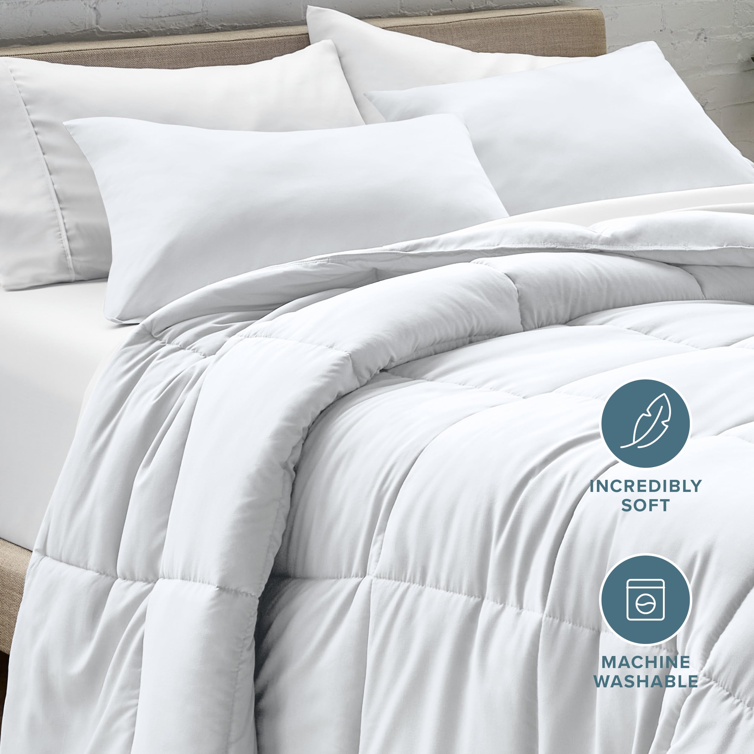 Bare Home Inserto de edredón tamaño emperador, relleno de edredón ultrasuave de 1800 hilos, 6.4 TOG, edredón cálido para todas las estaciones, juego de edredón con 2 fundas de almohada (emperador