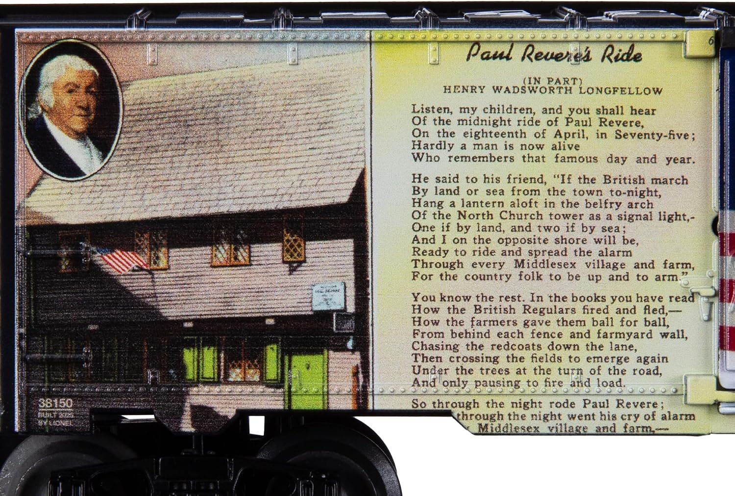 Lionel Paul Revere’s “Midnight Ride” 250th Anniversary MUSA O Gauge Model Train Boxcar
