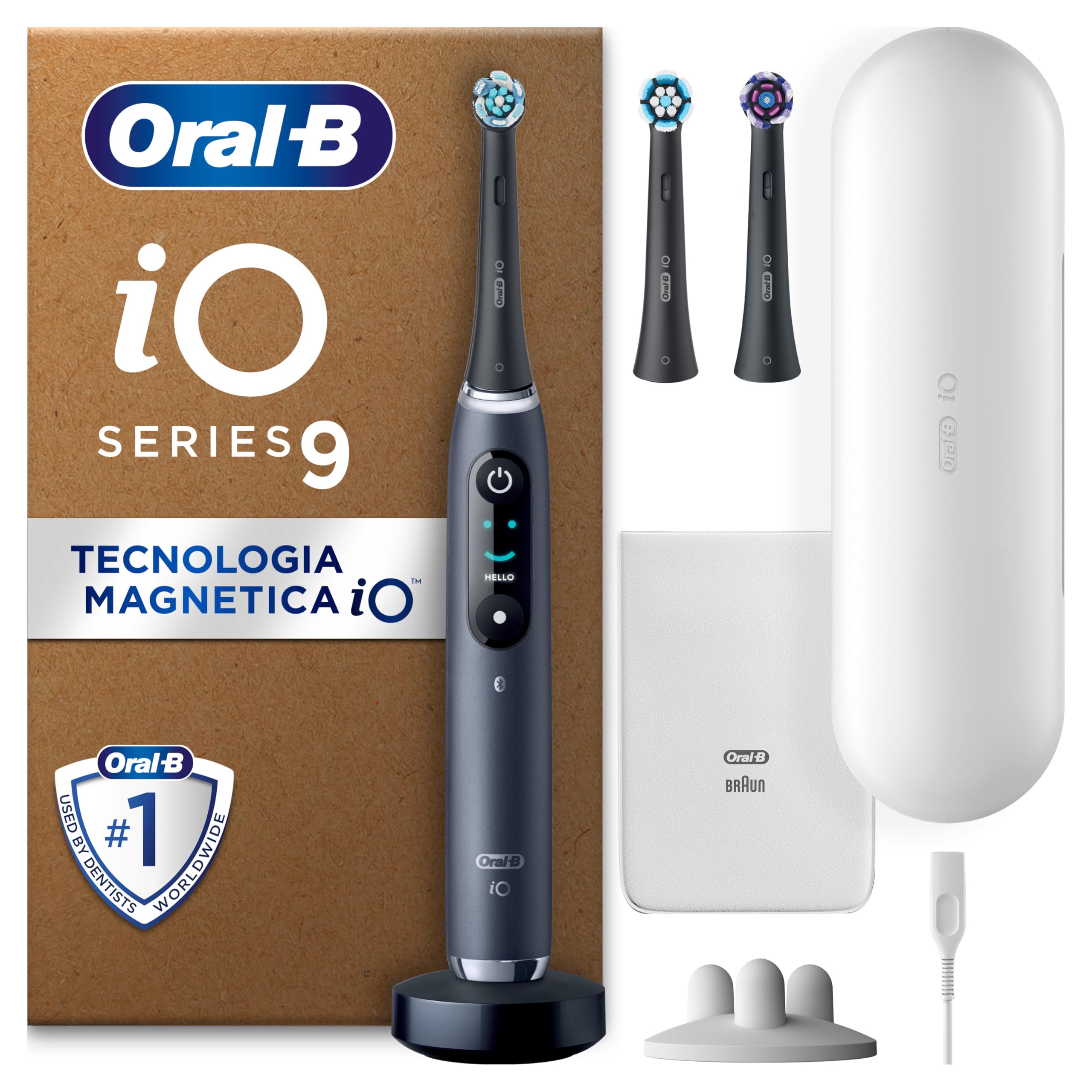 ricaricabile toothbrush io 9 black con 3 teste e casella da viaggio