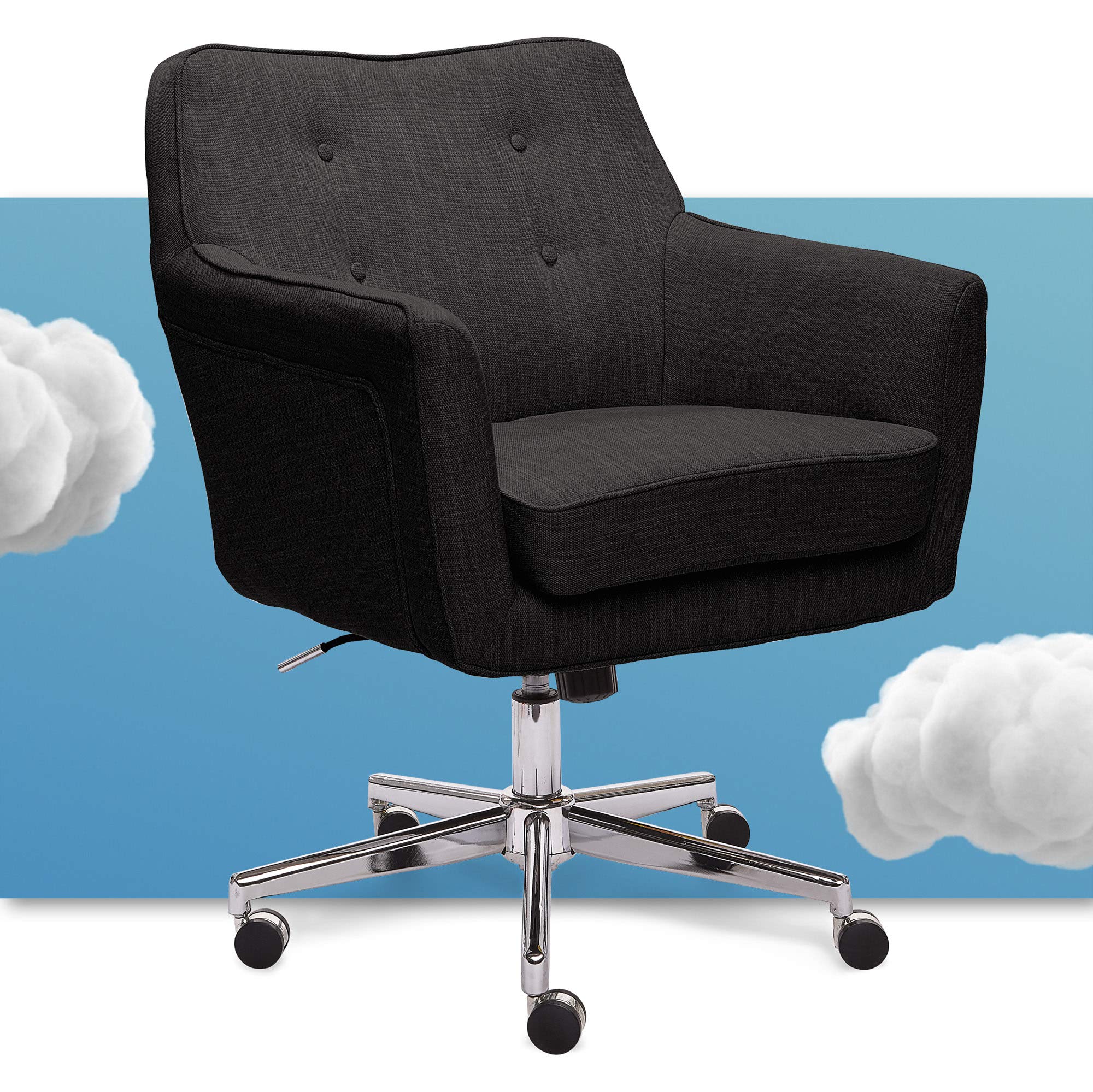 Serta"Ashland" Home Office Chair, Charcoal Charm