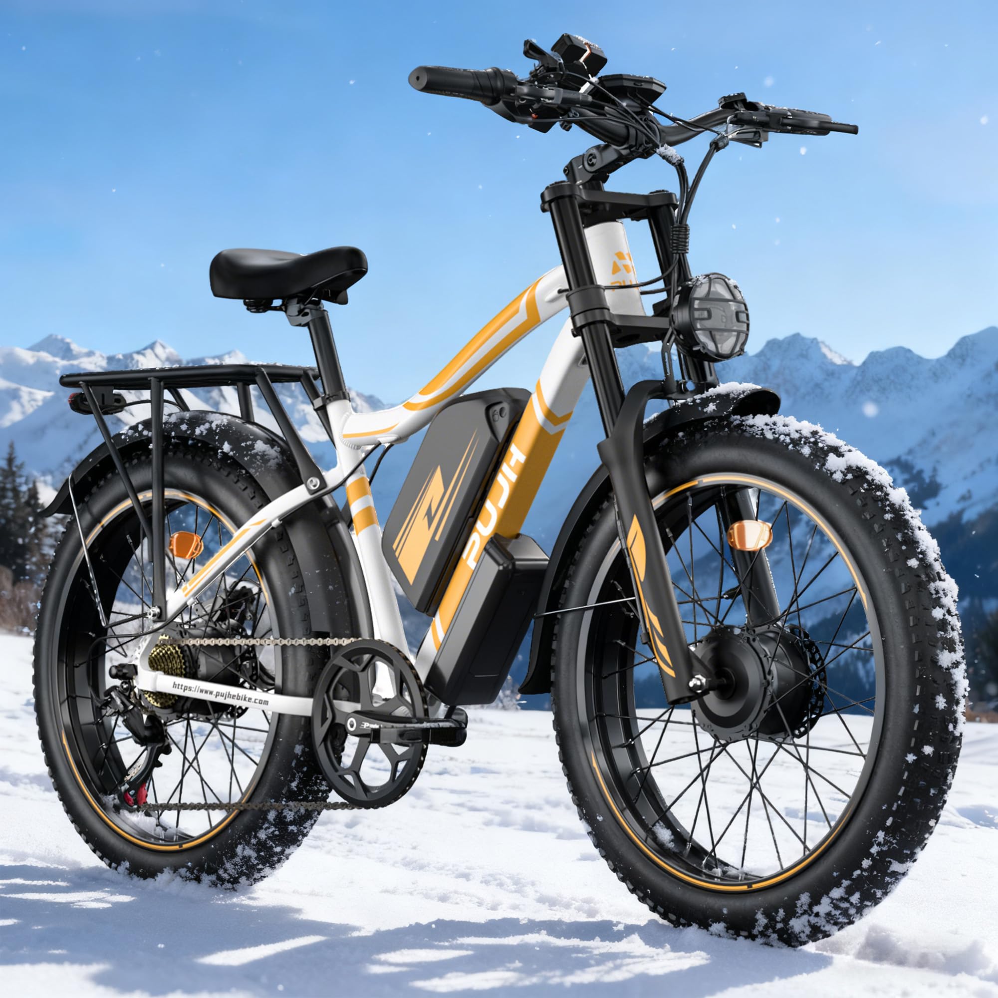 Sponsored Ad - 5000W Dual Motor Ebike for Adults 60V 25Ah Fast Electric Bike for Men Women 45 MPH,Up to 100 Miles,24" Fat Tire Lockable Suspension Electric Bike for Snow Off-Road Commuter Mountain E-Bike PU264