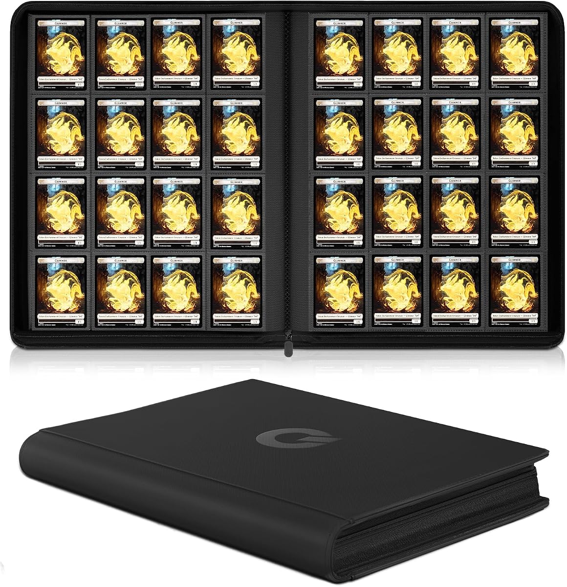 1024 Pocket Trading Card Binder Compatible with Pokemon TCG MTG Baseball Sports Cards, Trading Card Side Loading Zip Binder, Premium Leather Card Collection Storage Binders