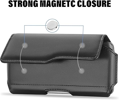 Miniatura 3 de Funda para iPhone 1515, 1414, 1313, 1212, XR, Samsung Galaxy S24S23S22S21, soporte para teléfono con clip para cinturón y funda abatible (se adapta