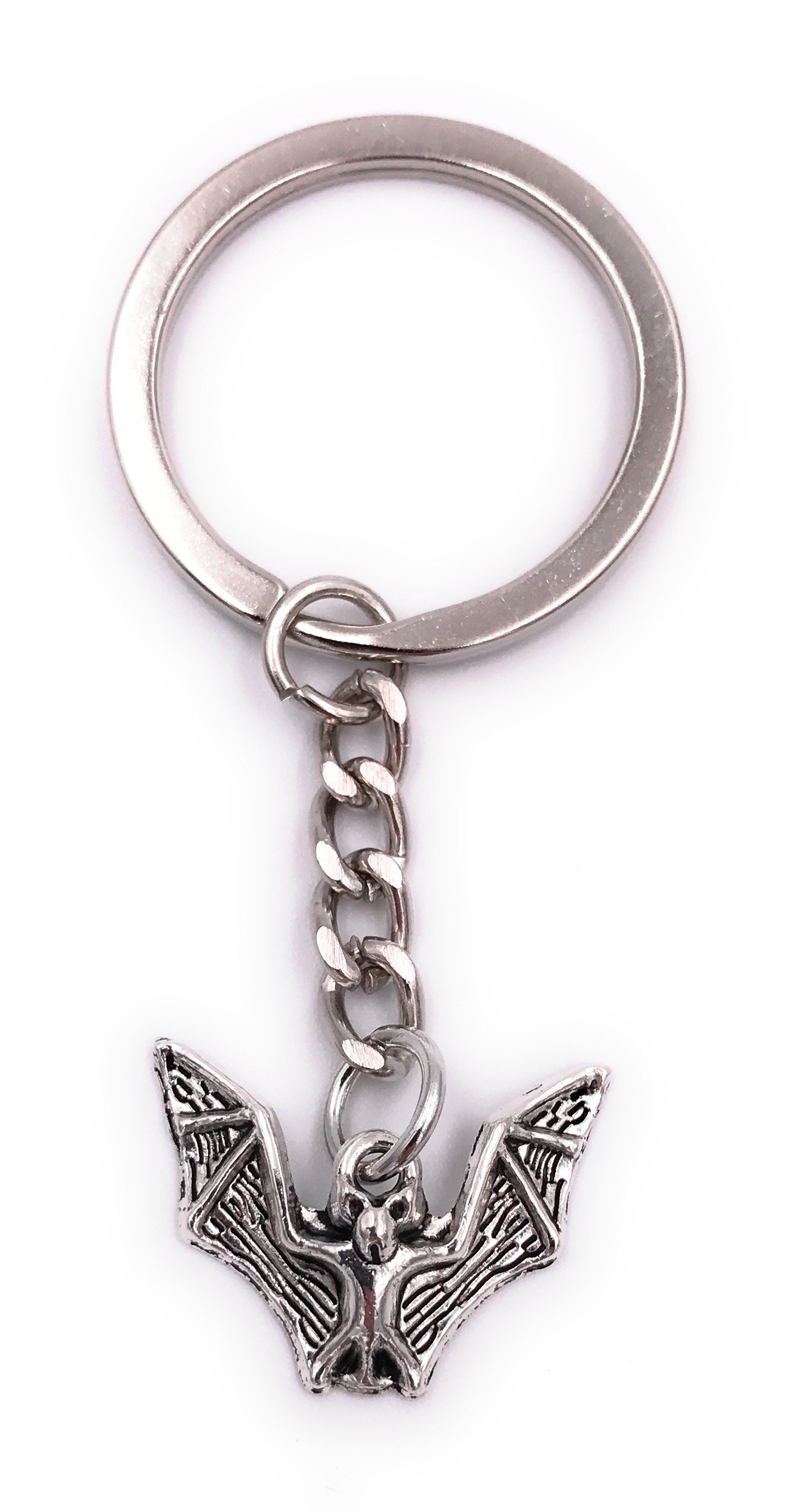 H-Customs Bat keyring pendant silver metal