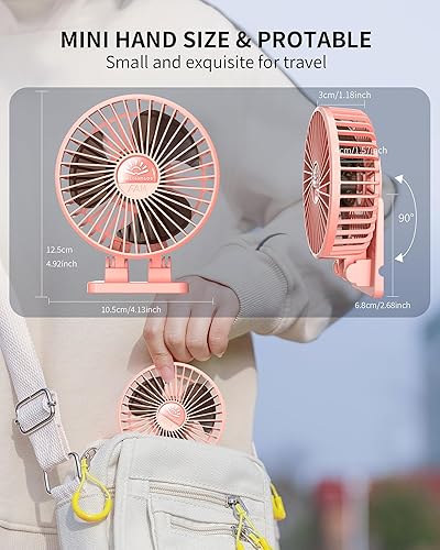 Miniatura 6 de Paquete de 2 ventiladores de escritorio, ventilador USB para escritorio, mini ventilador de escritorio, rotación de 3 velocidades, ventilador de