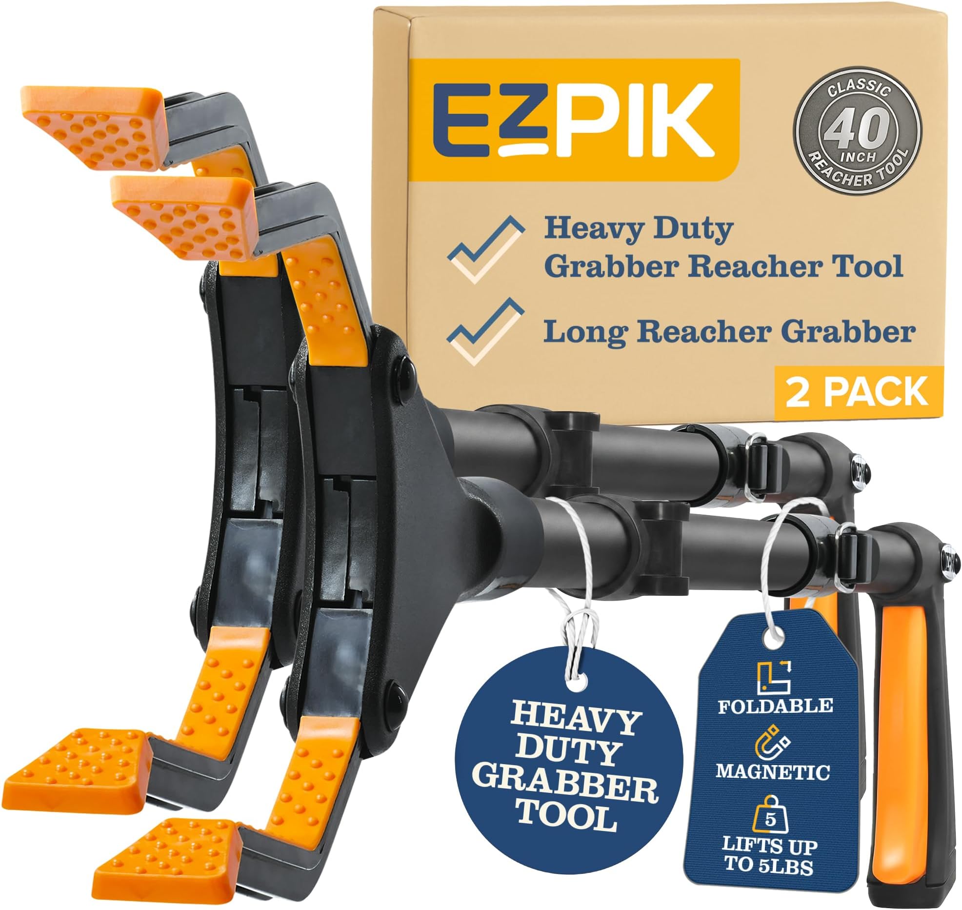 EZPIK 101cm/40" Litter Pickers Grabber Stick, Helping Hand Grabbers