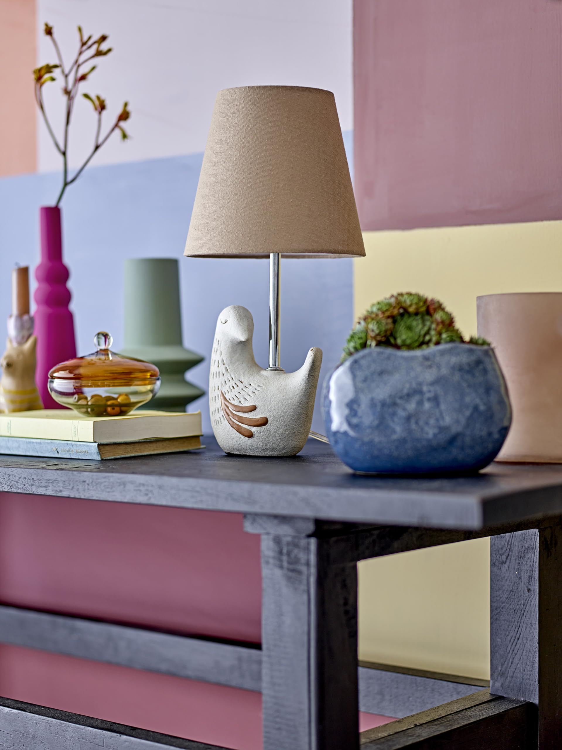 Bloomingville Pennie Collection Stoneware Flowerpot in Unique Organic Shape, Lustrous Blue Glaze, Durable and Adorned - Image 3