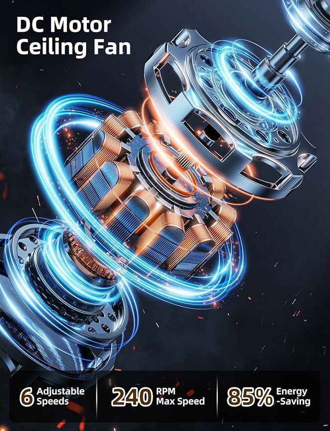 Ventilador de Techo 42 Pulgadas con Luz RGB, Control por App miniatura 8