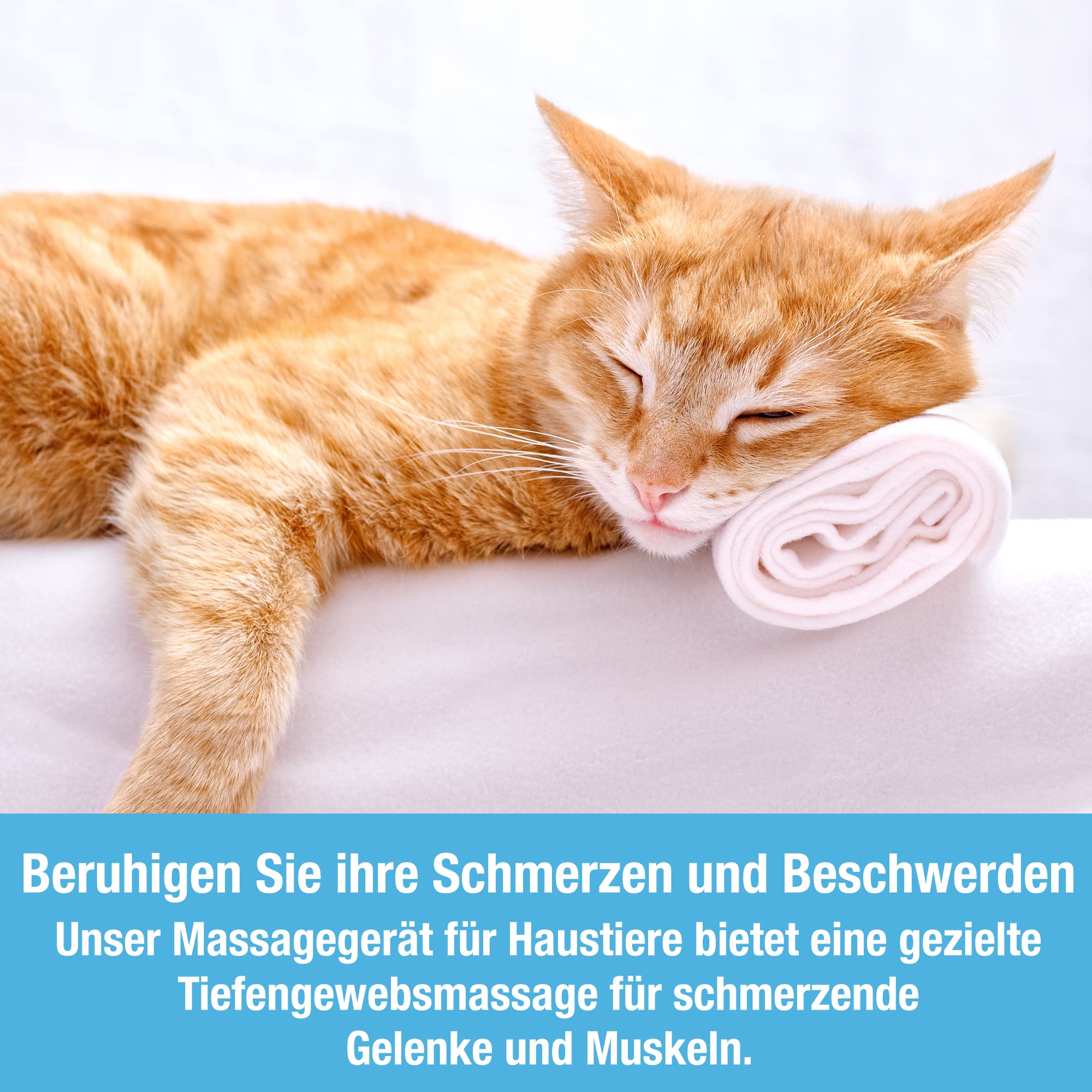 Elektrisches Handmassagegerät für Hunde und Katzen von Tilcare - Kopf- und Rückenkratzer zur Linderung von Verspannungen, Muskelverspannungen und Steifheit mit vier rotierenden Massageköpfen