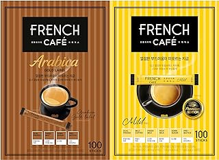 Namyang French Cafe Instant Coffee Mix 100 Sticks, 2Flavor Gift Pack (Original, Arabica Gold Label)