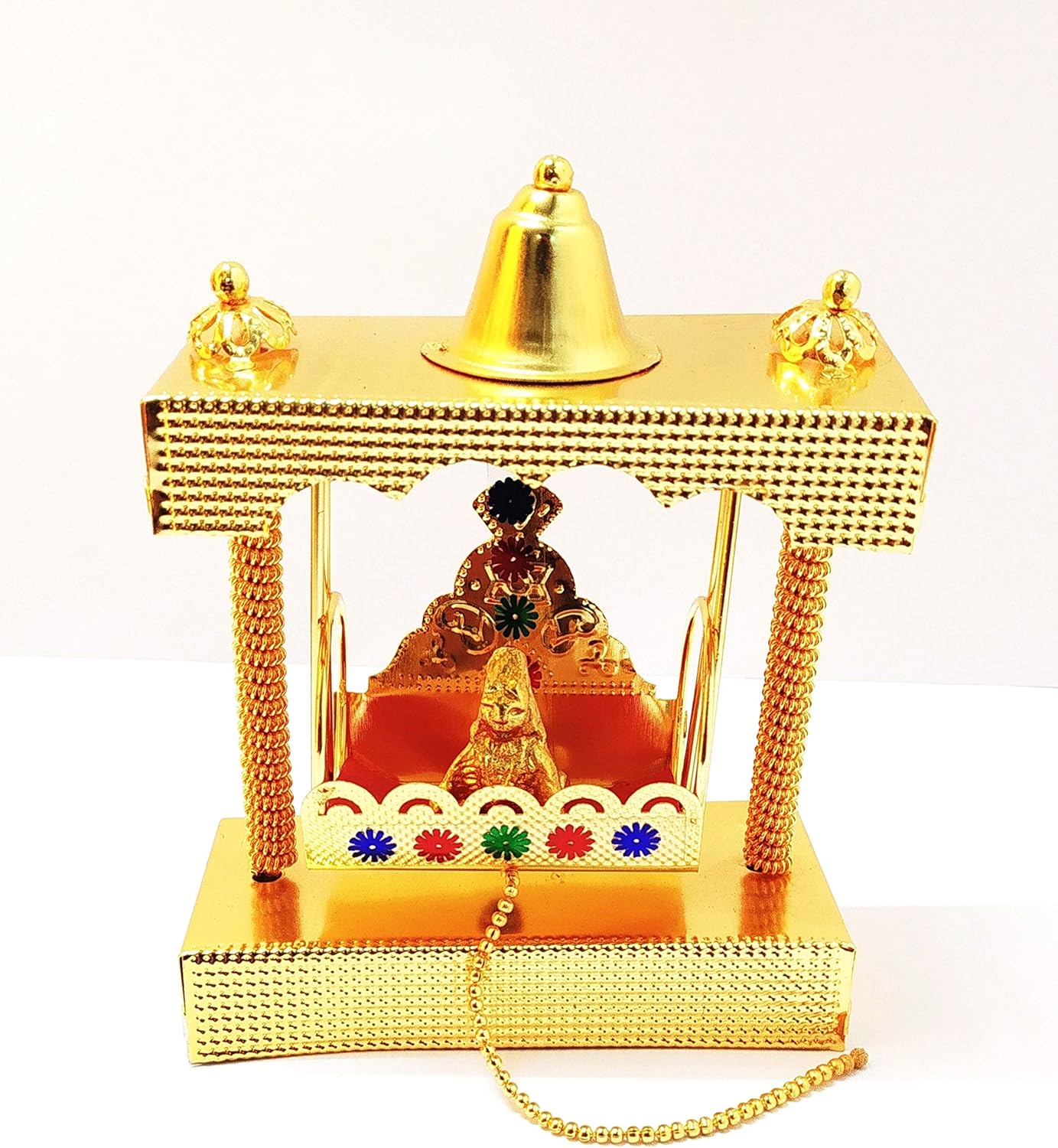 Itiha Mandir balgopal or Laddu Gopal jhula Swing for Home Temple mandir or car Dashboard showpiece Itiha Mandir balgopal or Laddu Gopal jhula Swing for Home Temple mandir or car Dashboard showpiece