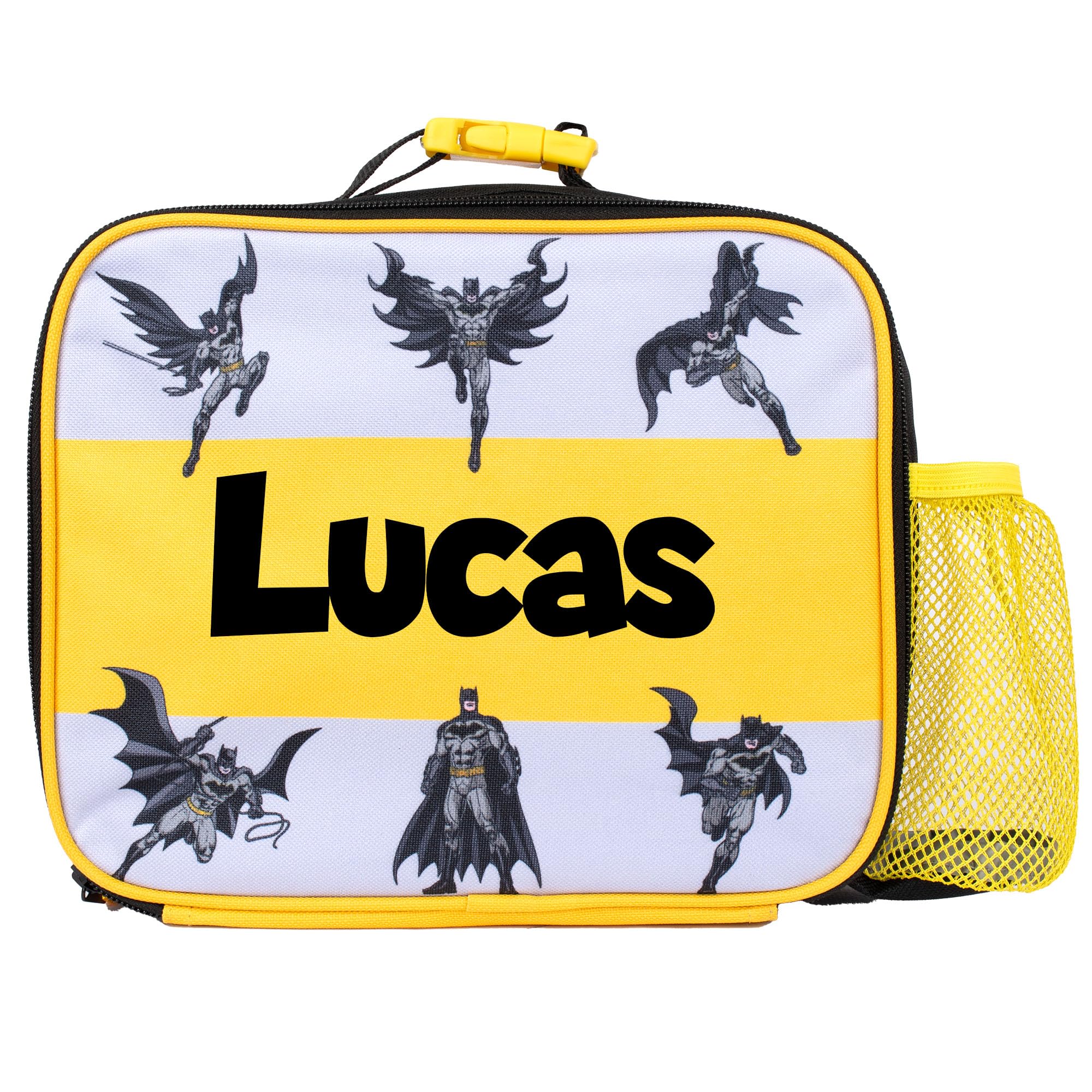BATMAN Personalised Children’s Lunch Bag - Insulated School Lunch Bag for Boys - Thermal Lunch Box for Boys - Black