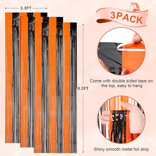 Miniatura 297 de Cortinas de fondo de flecos de papel de aluminio para fiestas, 3 piezas, 39.6 x 98.4 pulgadas, azul retro 48 Retro Azul,03 Rosa,04 Rosa