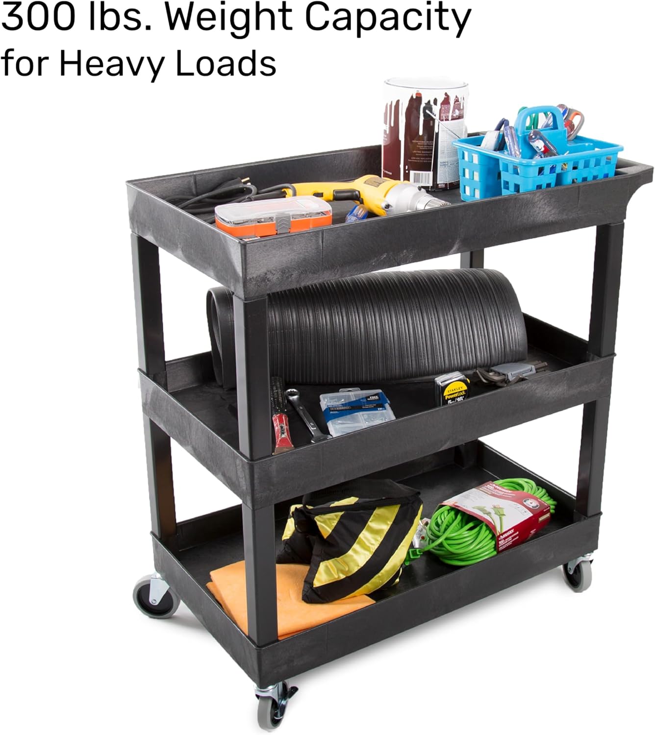 Tubstr 36" Heavy Duty Rolling Utility Cart with Locking Wheels