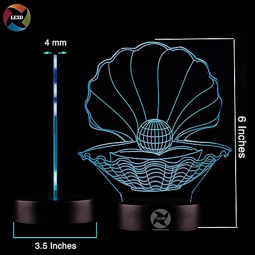 Miniatura 4 de Luz nocturna de ilusión óptica 3D – Lámpara de 7 LED que cambia de color – Luz suave fría segura para niños – Solución para pesadillas – Vieira