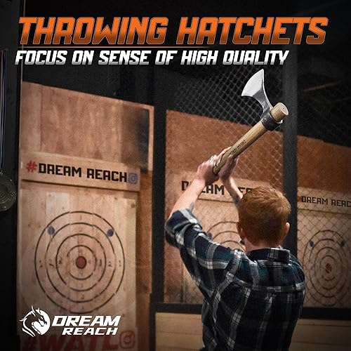 Miniatura 2 de Dream Reach Juego de 2 hachas de lanzamiento profesional de 15 pulgadas para patio trasero, juego de hacha desmontable de acero de alto carbono para