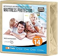 Vista 12 de Utopia Bedding - Protector de colchón de tamaño individual impermeable, paquete de 14 unidades, funda de colchón de rizo de 200 GSM, funda de cama