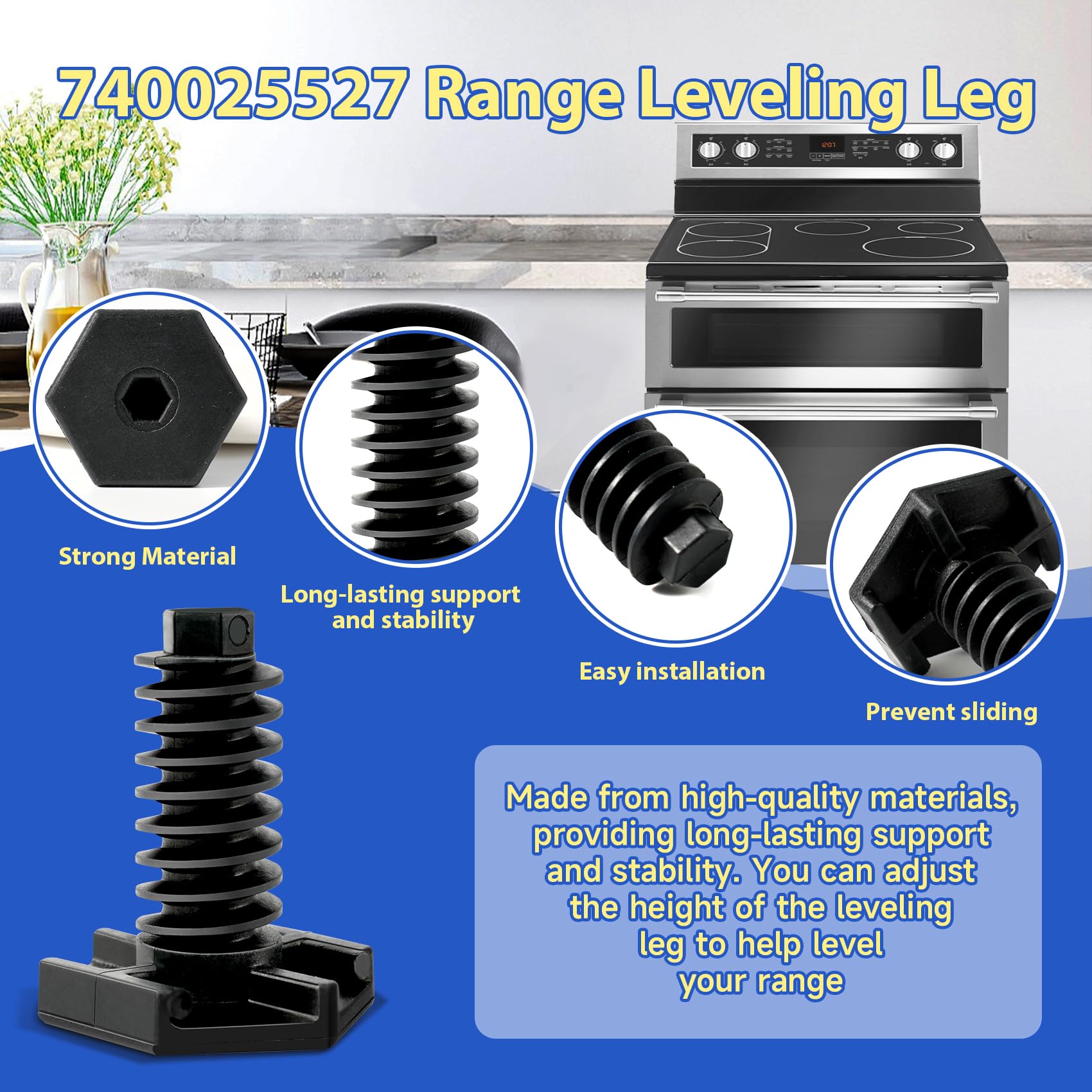 Amazon.com: 2 PACK WP74002557 W11665456 Oven Range Leveling Leg