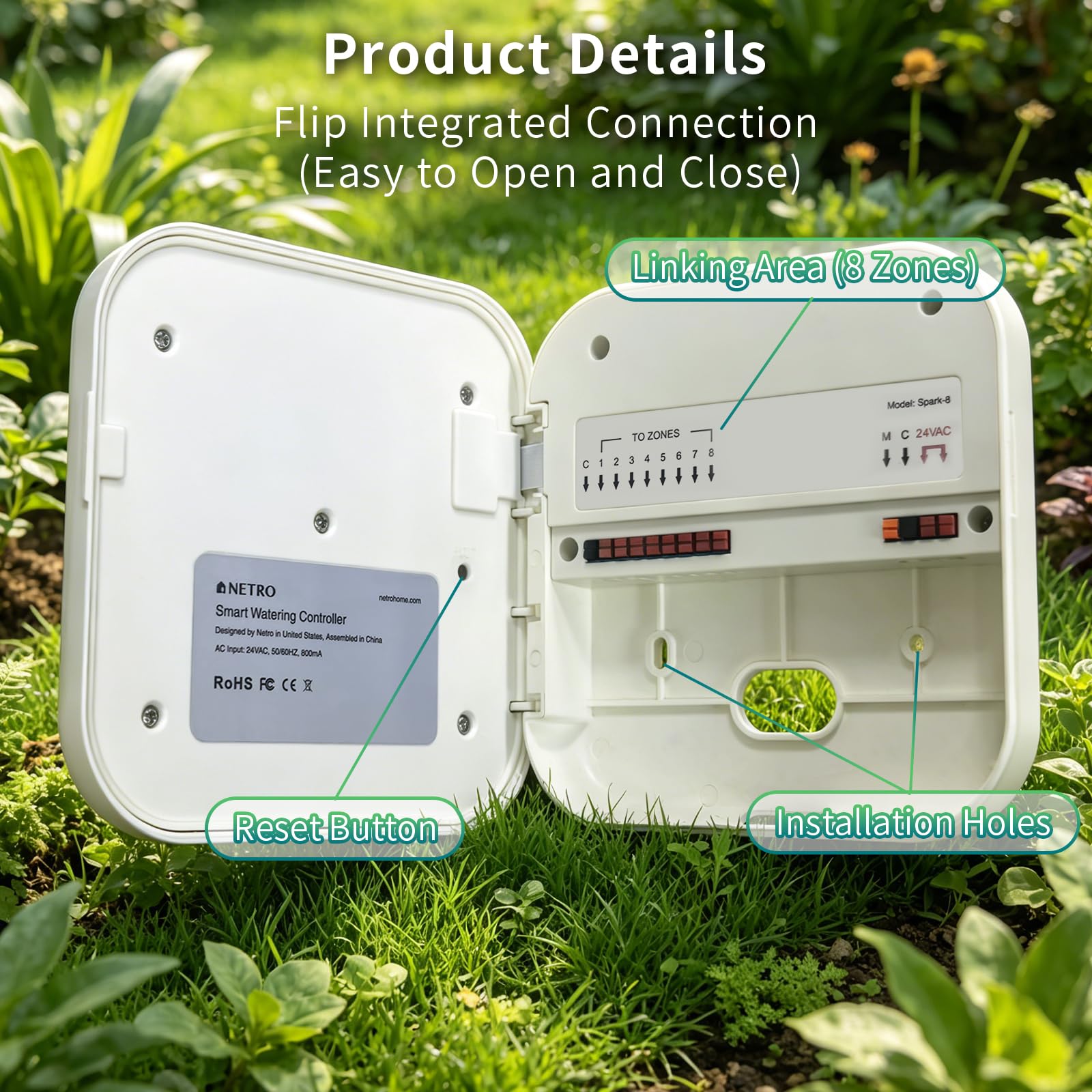 Netro Spark contrôleur d'arroseur intelligent WiFi 8 zones