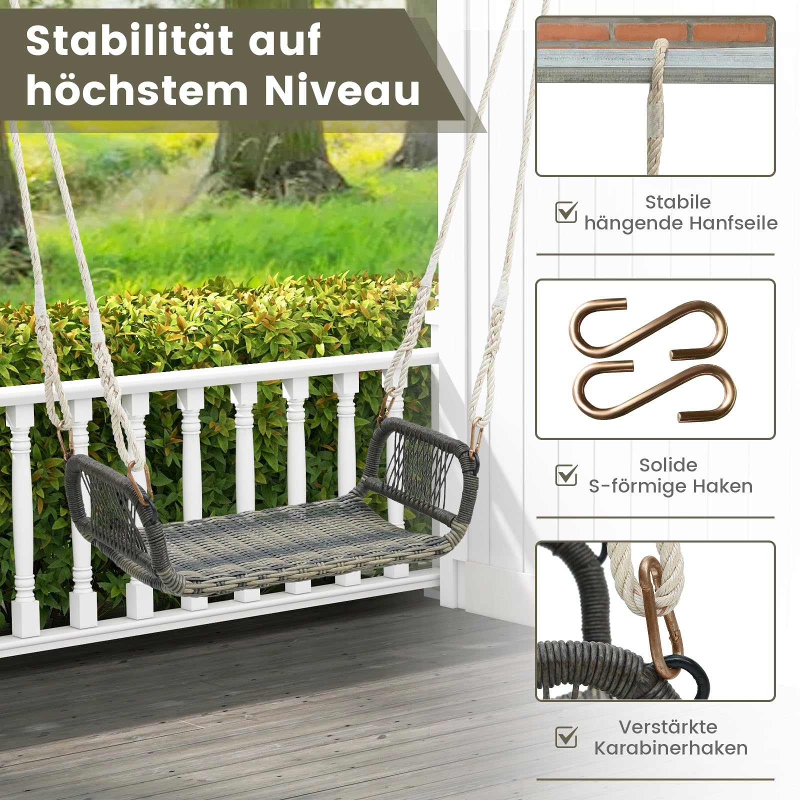 Hangstoel Rotan Naturel - Tuincentrum