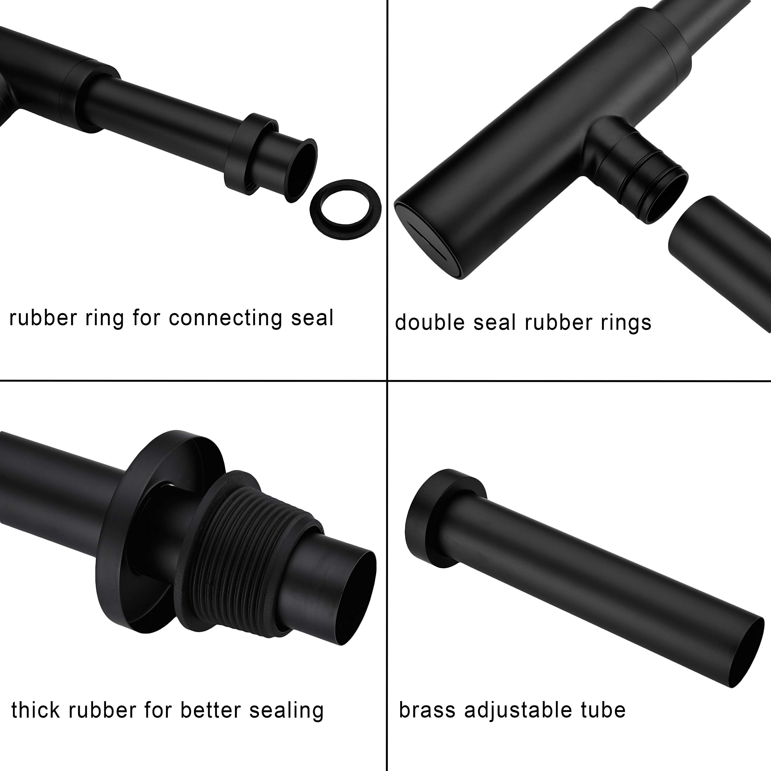 Orhemus All Brass Round Bottle P Trap, 1 1/4 Bathroom Basin Sink Waste