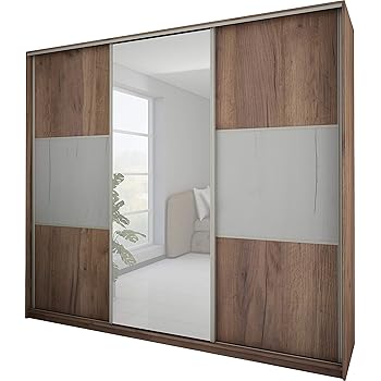 Amazon De Marke Neues Modernes Kleiderschrank Mit 3 Schiebetur Verspiegelt Breite 240 Cm Hohe