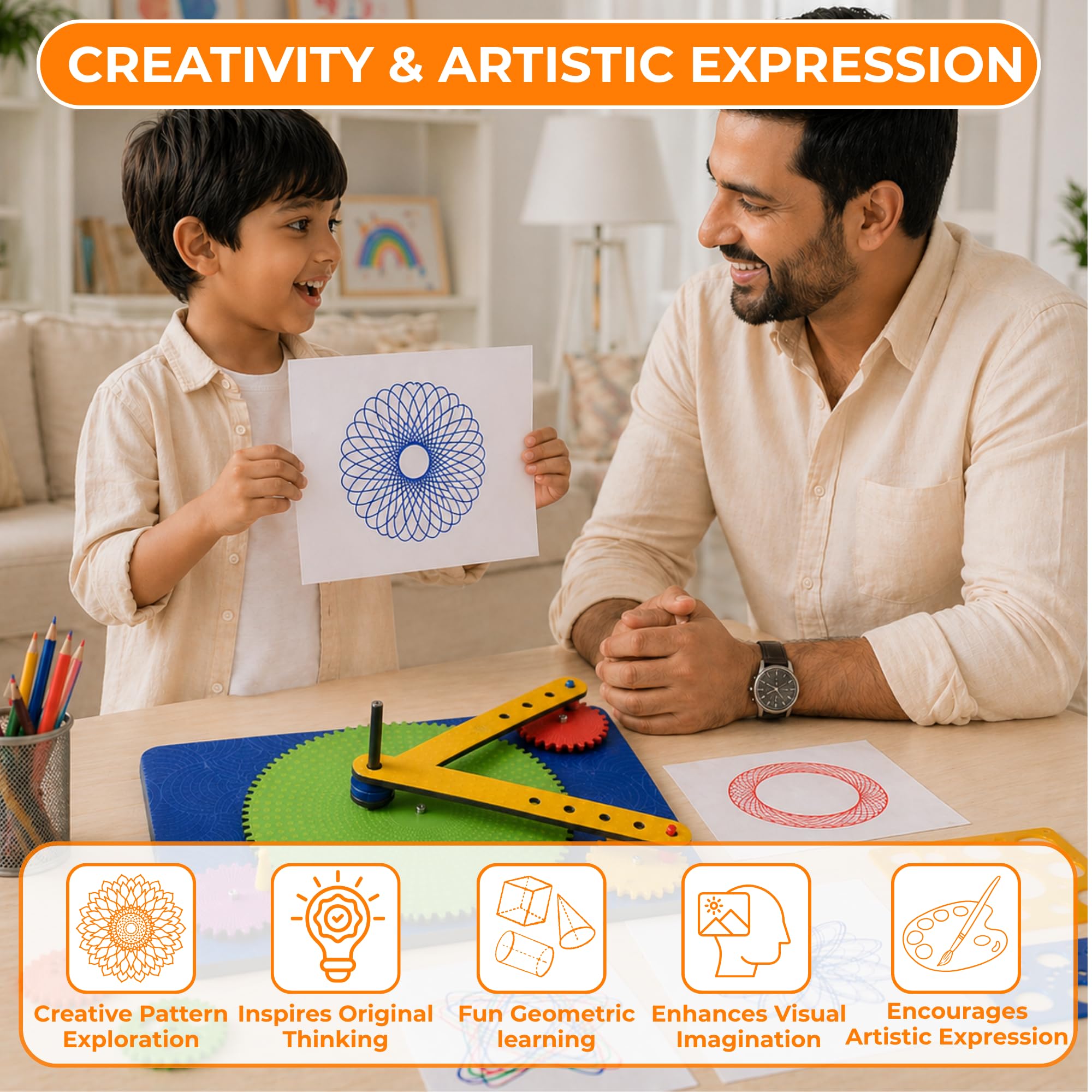 Toysbox Spirograph Machine A Fun Drawing Tool Art & Craft DIY Kit for Kids 3