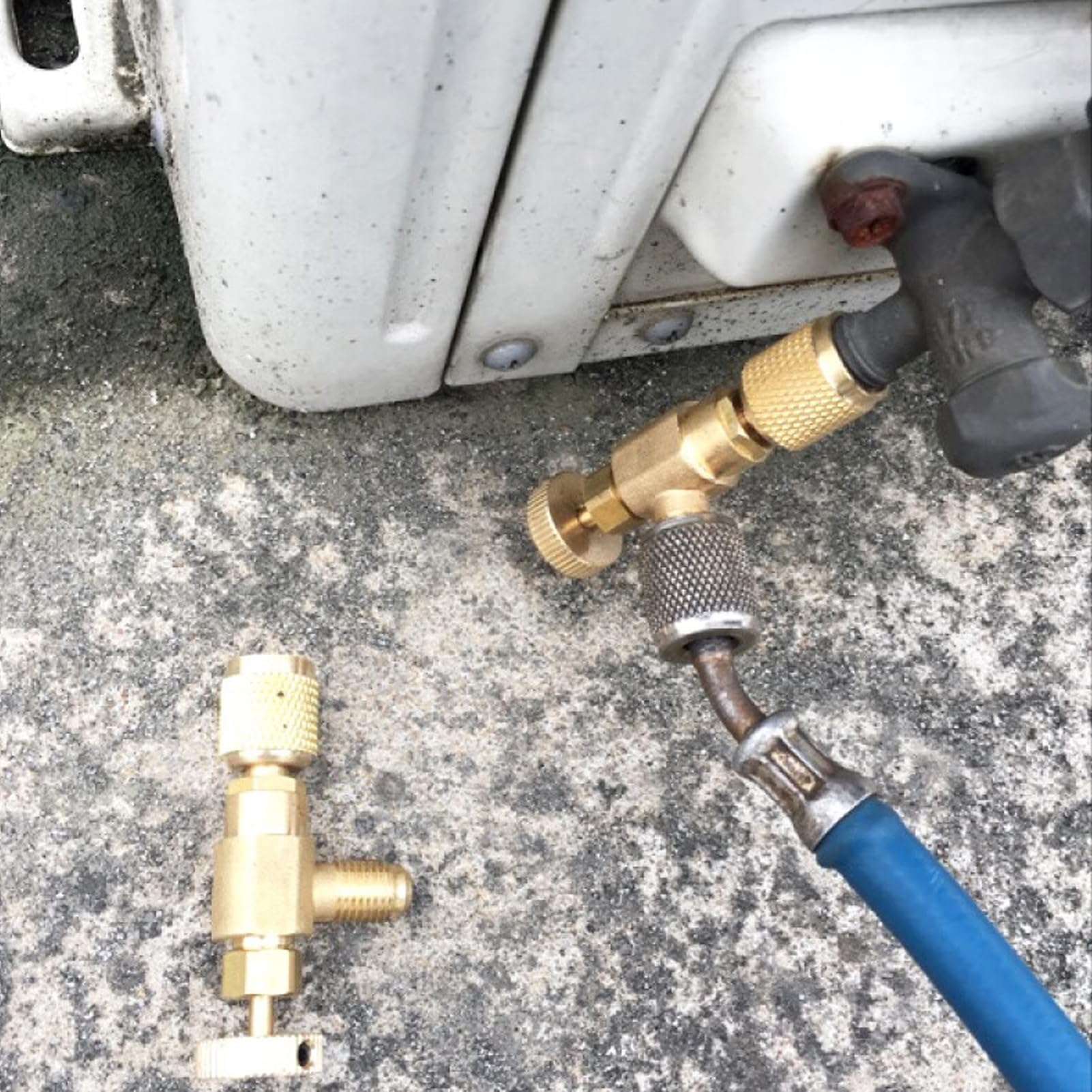 2 szt. Zawór bezpieczeństwa napełniania chłodniczego szybkozłączka, adapter klimatyzacji do R410A R22, miedziana konstrukcja, do ładowarek chłodniczych i klimatyzacyjnych