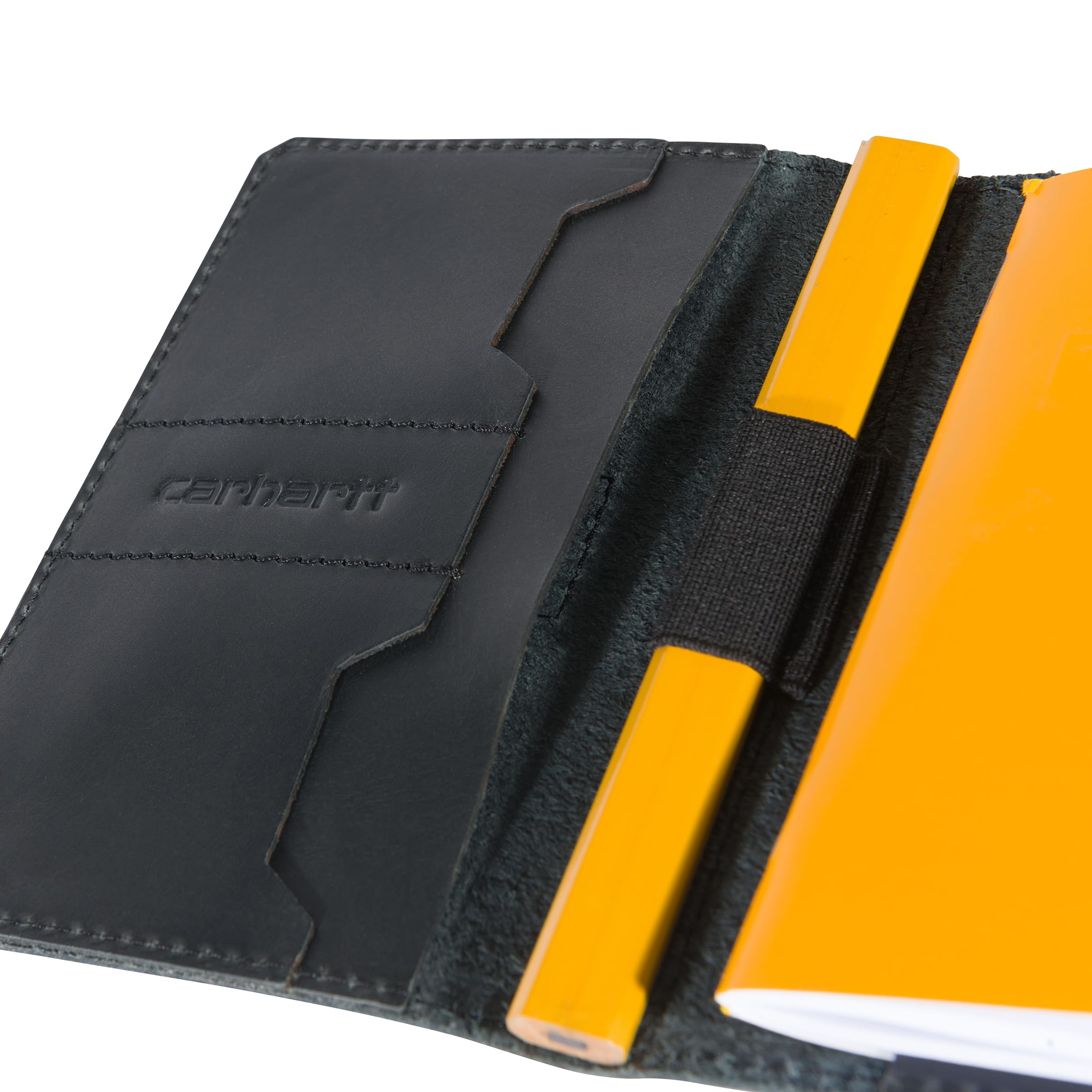 Carhartt Męska, trwała skórzana okładka na notebooka z kieszenią na dokumenty i kieszeniami na karty, czarna, okładka na notebooka, trwała skórzana okładka na notebooka z kieszenią na dokumenty i kieszeniami na karty