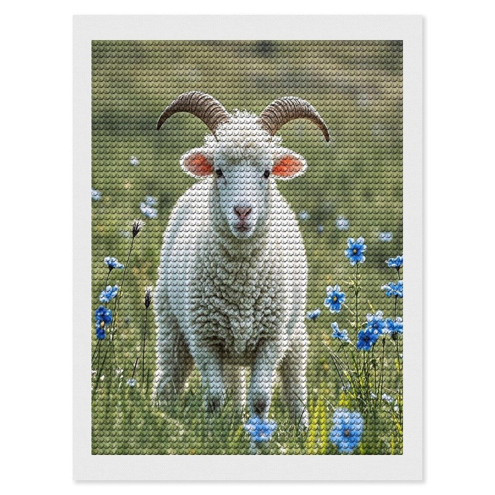 FekiLoot Sheep Diamond Painting Kits for Adults Full Round Drill Diamond Art Kits for Beginners 5D DIY Diamond Dots Paintings Diamonds Pictures Gem Art Home Wall Decor 12"x16"