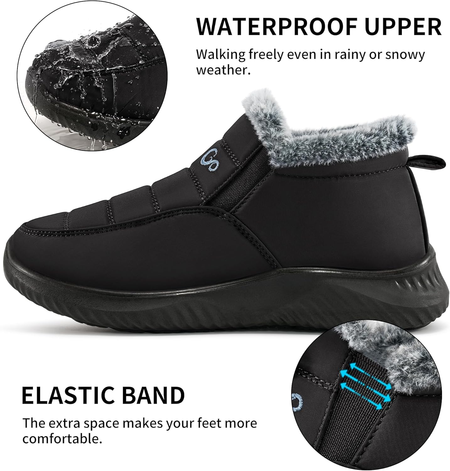 Ablanczoom Winter Snow Boots for Women: Comfortable Warm Fur Lined Slip On Waterproof Outdoor Ankle Booties - Image 5