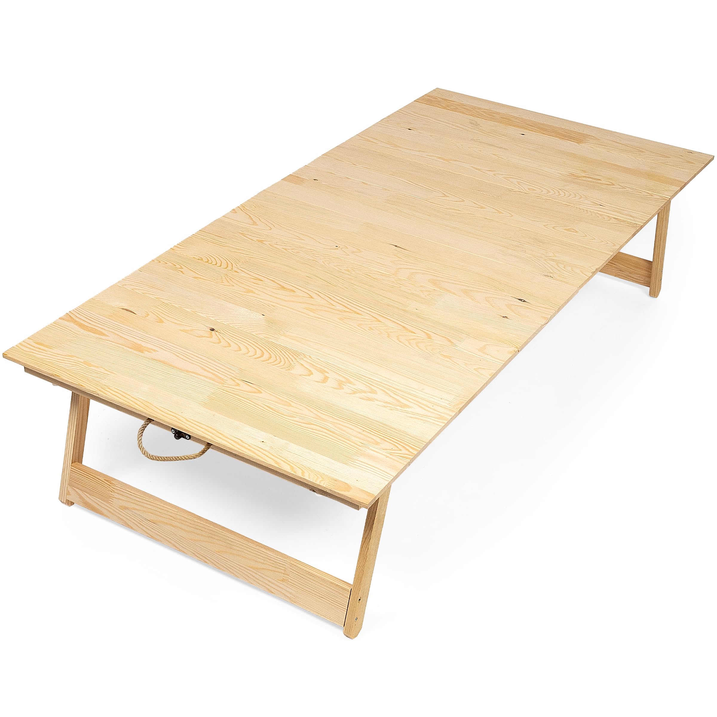 Handgefertigter Faltbarer Picknicktisch, Massivholz, 150x70x35 cm, 6 Personen, 2 Farben (Natürlich)