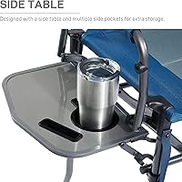 Vista 5 de EVER ADVANCED Portable 30.7" Seat Height Tall Folding Camping Chair Directors Chair High Foldable Bar Stool with Side Table for Makeup Artist