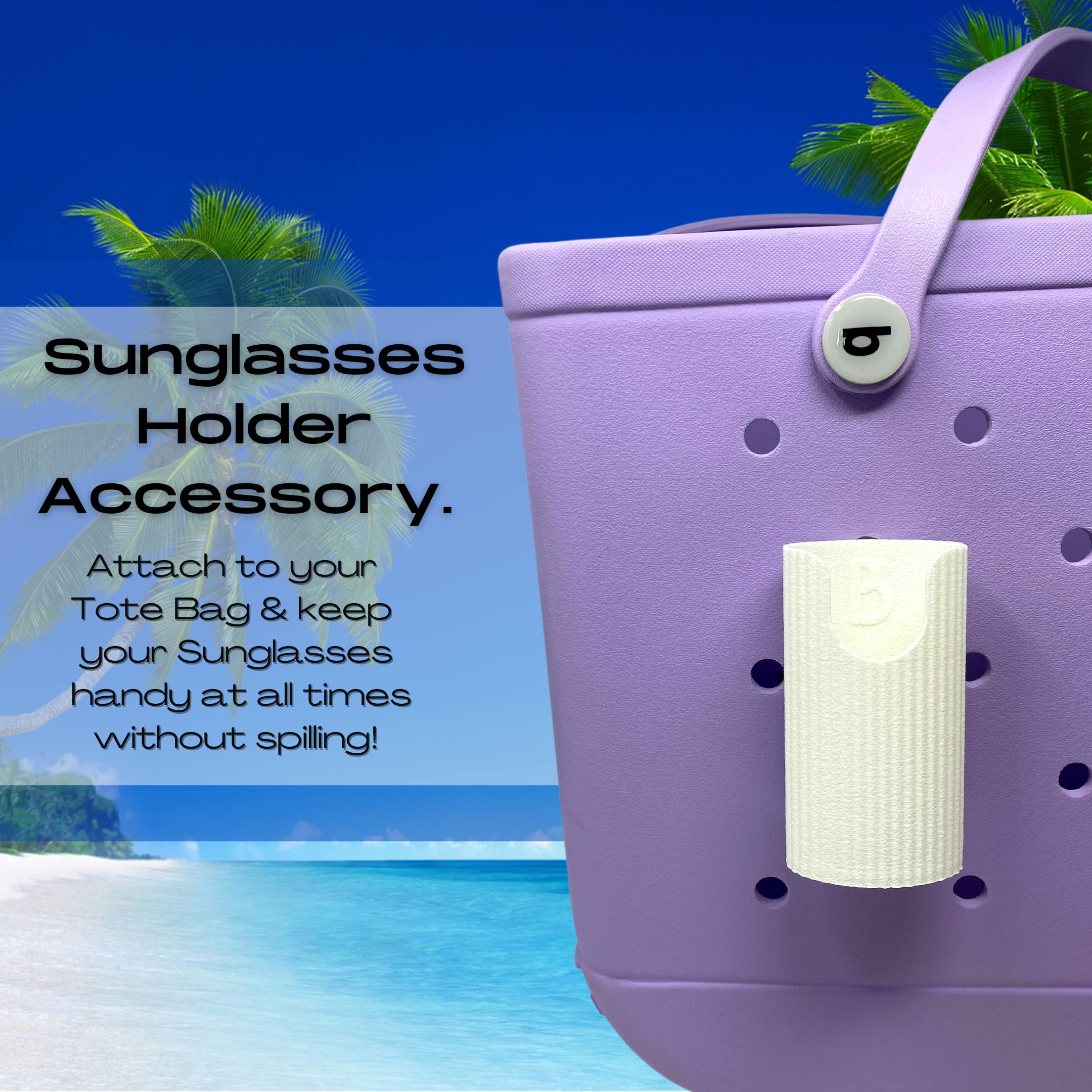 Boglets - Sunglasses Holder Accessories - Premium Collection - Decorative Accessories & Organizers - Made in USA (White)