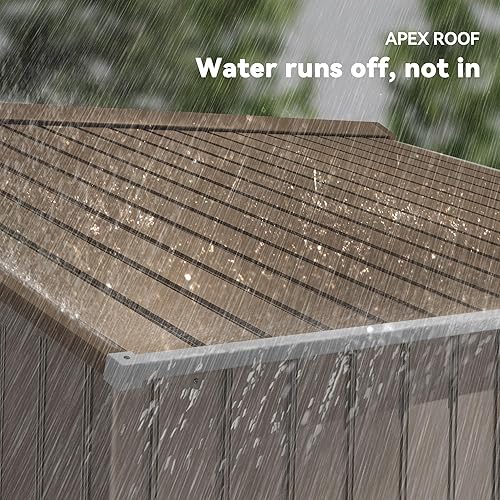 Miniatura 6 de Outsunny - Cobertizo de herramientas de jardín para exteriores, 9 x 6 pies, con puertas corredizas dobles, 4 rejillas de ventilación y marco de