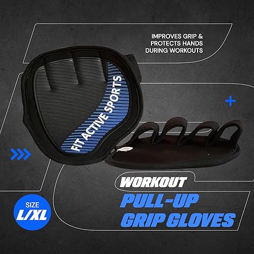 Miniatura 2 de Fit Active Sports Guantes de entrenamiento para gimnasio  Agarres de gimnasio duraderos y almohadillas de agarre  Acolchado de goma para evitar