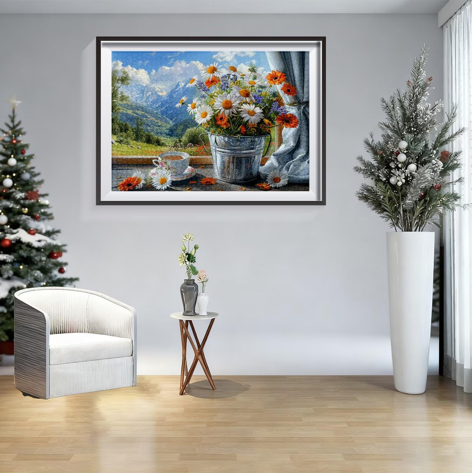 Puzzle Fenêtre 3000 Pièces Adultes, Puzzle 3000 Pièces pour Adultes et Enfants à Partir de 14 Ans, Paysage Puzzles Bois de Qualité Supérieure avec Une Boîte d'emballage Exquise, Cadeau Femme H-2429