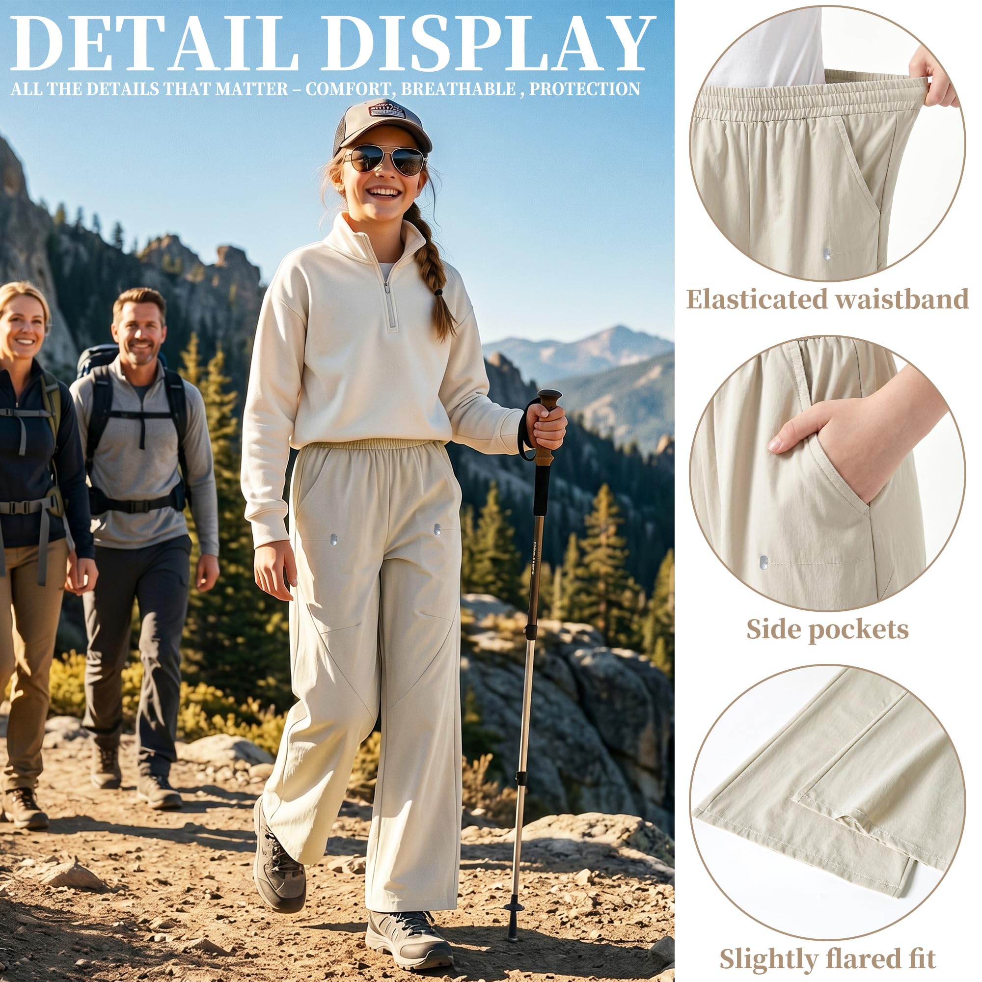 Dziewczęce spodnie softshell lekkie spodnie outdoorowe, 6-14 lat