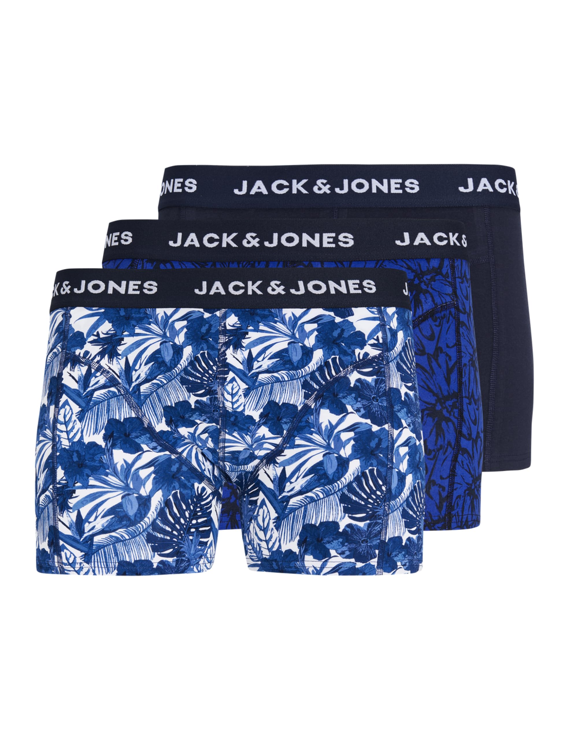 Jack & Jones Men's Blue Jacdexter Trunks 3 Pack Sn Boxer Shorts, (Pack Of 3) Xxl
