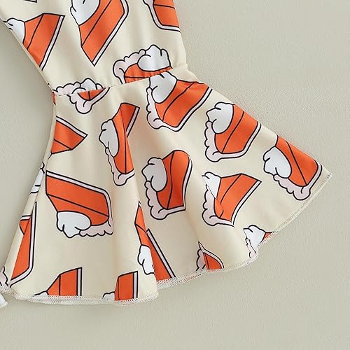 Miniatura 6 de Kupretty Ropa de otoño e invierno para bebé niña, sudadera con cuello redondo y pantalones acampanados, conjunto de trajes de Halloween