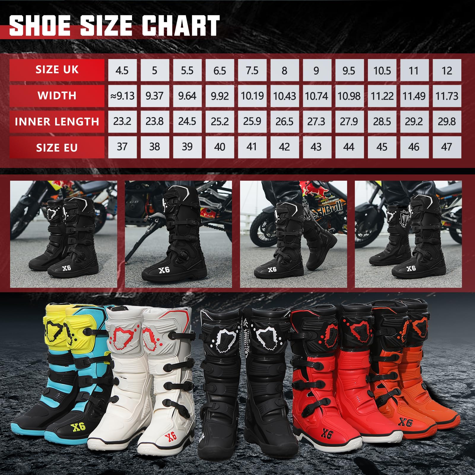 Moto Zapatos de Zapatos de Motocicleta para Hombre Zapatillas de Moto Botas de Cuero Suela de Goma Botas de Moto de Cuero Protector Homologadas Todas Las Estaciones Respirable