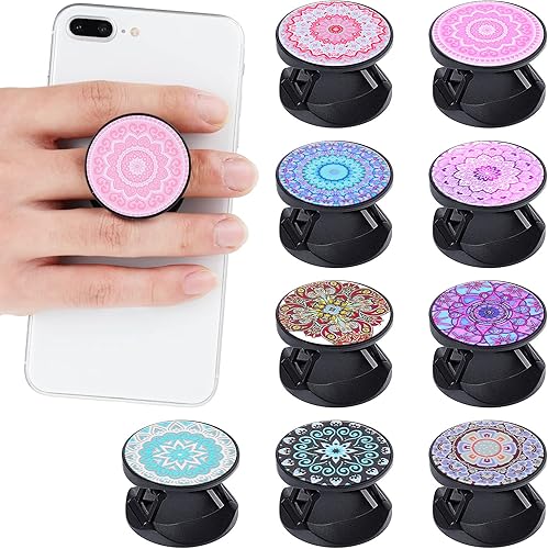 Honoson 9 Piezas Soporte de Agarre para Teléfono Celular Soporte Plegable Colorido Autoadhesivo Anillo para Dedos de Sublimación para Teléfonos
