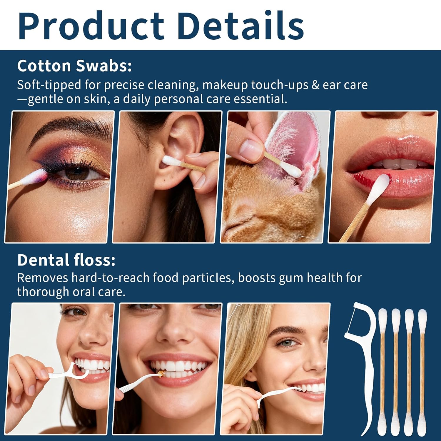 Vanity Kits Bulk, Hotel Vanity Individually Wrapped, Vanity Kit With Cotton Pads, Cotton Swabs And Dental Floss, Suitable For Travel, Hotels And Home Use (200 pcs)