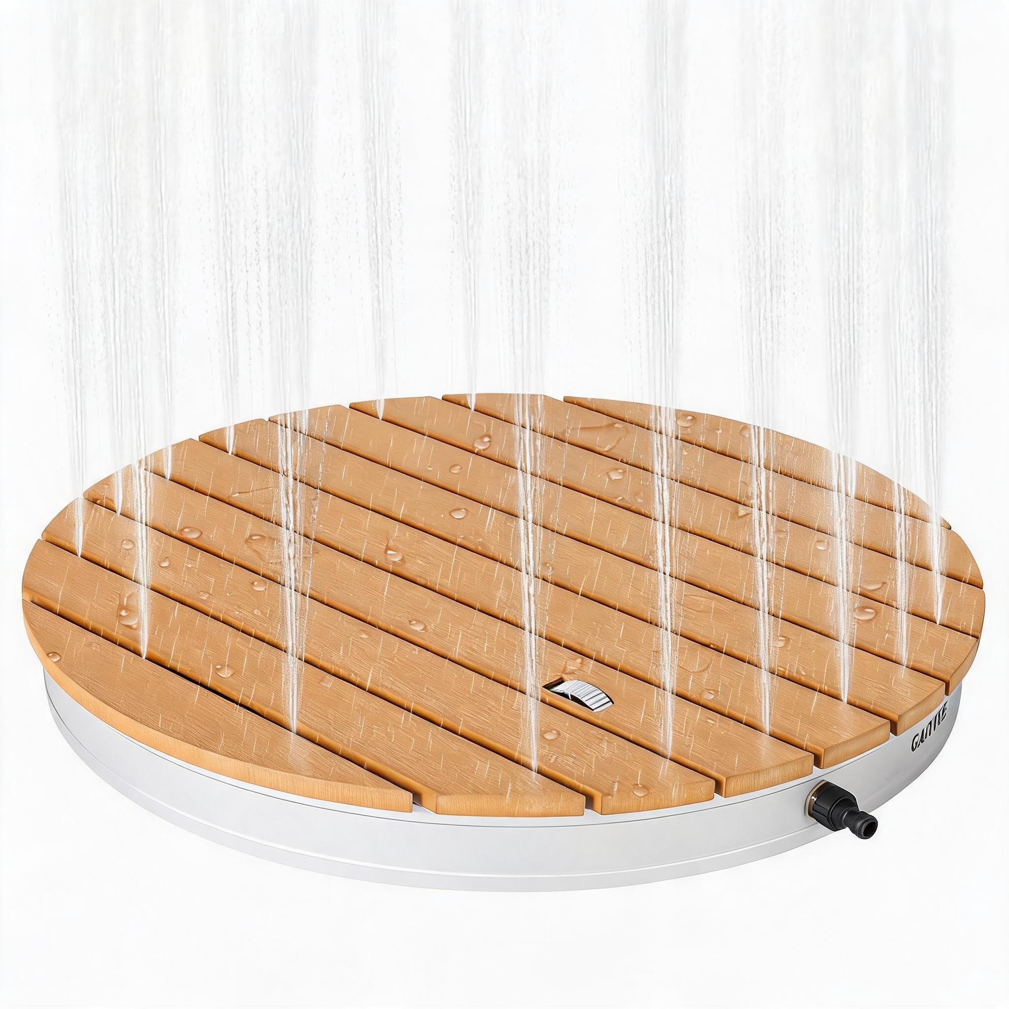Cachpib Portable Outdoor Shower Kit Garden Shower 4.5M Adjustable Water Jet Height Outside Shower Kit Foot Pedal Water Control Weatherproof Outdoor Shower Stand for Pool and Spa