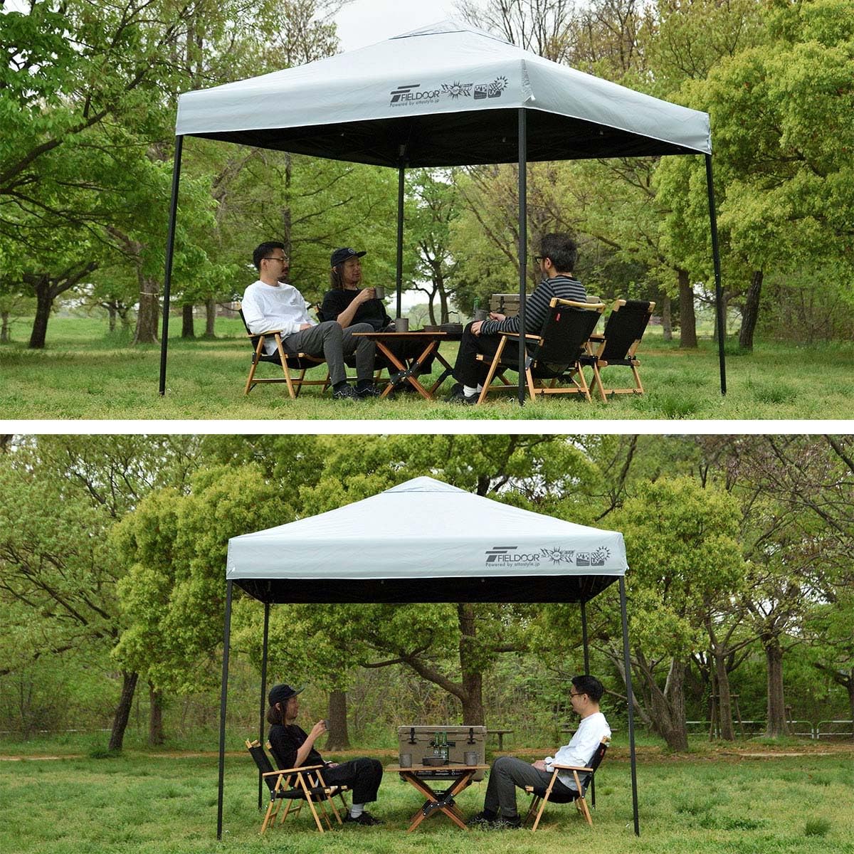 Amazon.co.jp: FIELDOOR 【完全遮光】 タープテント専用 トップカバー 遮光PUコーティングタイプ 天幕 UVカット 高耐水  [グレー] [2.5m専用] : スポーツ＆アウトドア